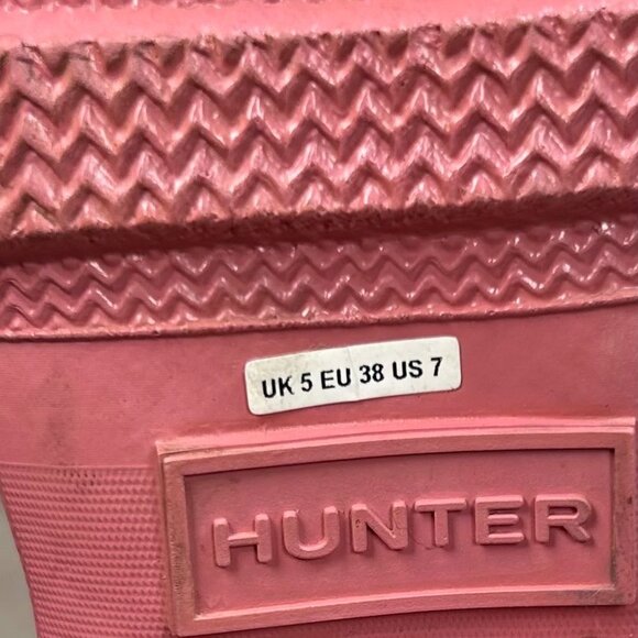 Hunter Original Tall Gloss Tain Boot Size 7 Women Pink Outdoors - Picture 8 of 9